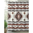 thumbnail image 2 of Red Boho Small Stall Shower Curtain, Waterproof Shower Curtains for Bathroom, Southwestern Ethnic Aztec Retro Geometric Washable Fabric Cloth Bath Curtain for Bathtub with Hooks 36x72 Inches, 2 of 6