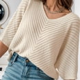 thumbnail image 4 of Weardear Women's Knit Sweaters Casual Fall Top V Neck 3/4 Sleeve Tunic Tops Solid Color Loose Pullover, 4 of 7