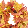 thumbnail image 5 of Artificial Maple Leaves Fall Wreath - 11.8" Autumn Wreath with Colorful Maple Leaves Pumpkin Pine Cone and Berries, Harvest Wreath for Front Door Table Wall and Thanksgiving Decoration, 5 of 6