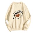 thumbnail image 5 of Frostluinai Football Sweatshirts for Women Game Day Long Sleeve Pullover Tops Round Neck Love Graphic Sweat Shirts Casual Sweaters, 5 of 6
