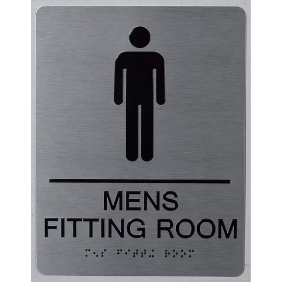 MenS Fitting Room Sign -(Aluminium,Silver,Size 6x9)-The Sensation line (ref-2201)