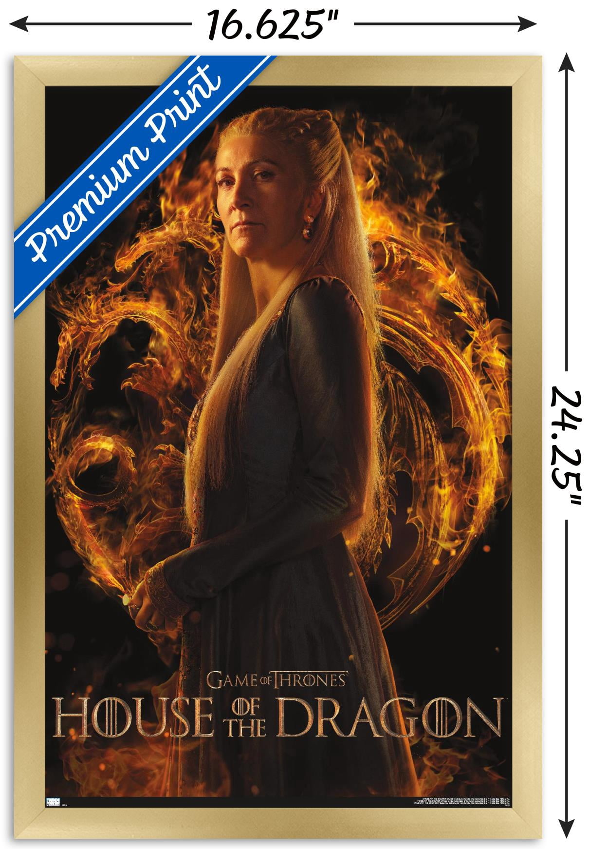 House of the Dragon - Rhaenys One Sheet Wall Poster, 14.725" x 22.375" Framed
