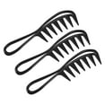 thumbnail image 1 of 3uds Peine de Dientes Anchos Unique Bargains Anti Estático para Rizado Pelo Negro, 1 of 7