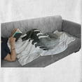 thumbnail image 6 of Detroit Soft Flannel Fleece Blanket, Smoky City Skyline with Brushstrokes Hand Written Style Letters Buildings, Cozy Plush for Indoor and Outdoor Use, 60" x 80", Charcoal Grey White, by Ambesonne, 6 of 6