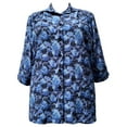 thumbnail image 1 of A Personal Touch Women's Plus Size 3/4 Sleeve Button-Front Tunic - Blue Bloom - 2x, 1 of 3