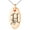 Rose, variant on Stainless Steel Letter H Initial Floral Monogram Engraved Small Oval Charm Pendant Necklace