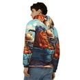 thumbnail image 4 of Uemuo Colorful Travel Luggage Gear for Men's Fashion Full-zip Hoodies & Sweatshirts with Kangaroo Pocket, Zip-up Hooded Sweatshirt, Moisture Wicking & Breathable-Medium, 4 of 5