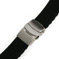 thumbnail image 3 of Black Silicone and Stainless Steel Watch Band with Folding Buckle 22mm Width 7 5-Inch Long, 3 of 4