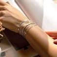 thumbnail image 3 of Delicadas pulseras de plata para mujer, conjunto de joyas de plata de ley 925 a la moda para pulseras de mujer, 3 of 4