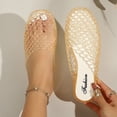 thumbnail image 3 of Clear Jelly Flats for Women Closed Toe Round Mesh Hollow Jellies Mesh Flats Sandals Slip On Jelly Slides Shoes Summer Beach Slippers Mules, 3 of 7