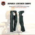 thumbnail image 2 of Daniel Smart Motorcycle Leather Chaps – Grommet Detailing- All Season Women’s Biker Pant with Customizable fit & Carry Pocket, 2 of 7