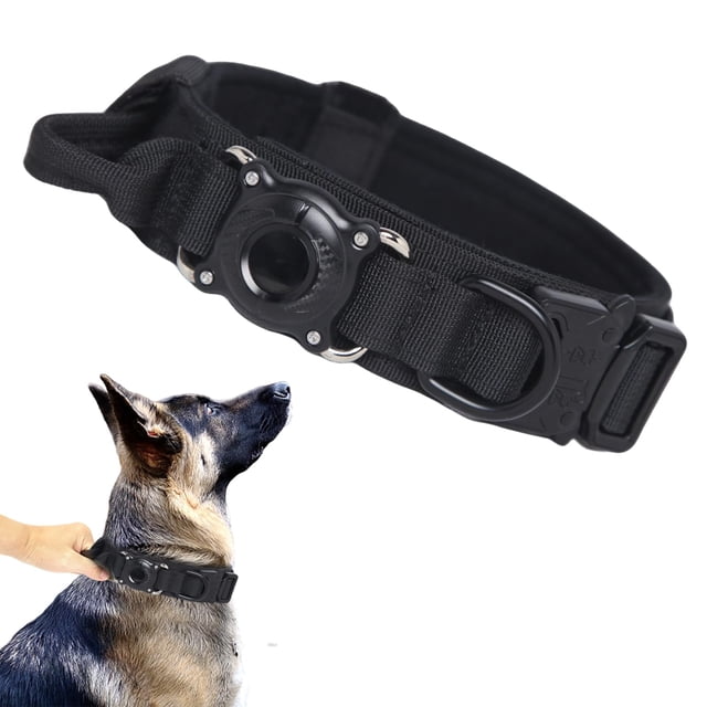 Collar táctico para perros Xqpetlihai impermeable con soporte para airtag