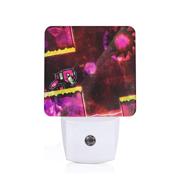 Saiise Geometry Dash Print LED Night Light for Bathroom,Hallway,Bedroom,Kids Room,Stairway-US