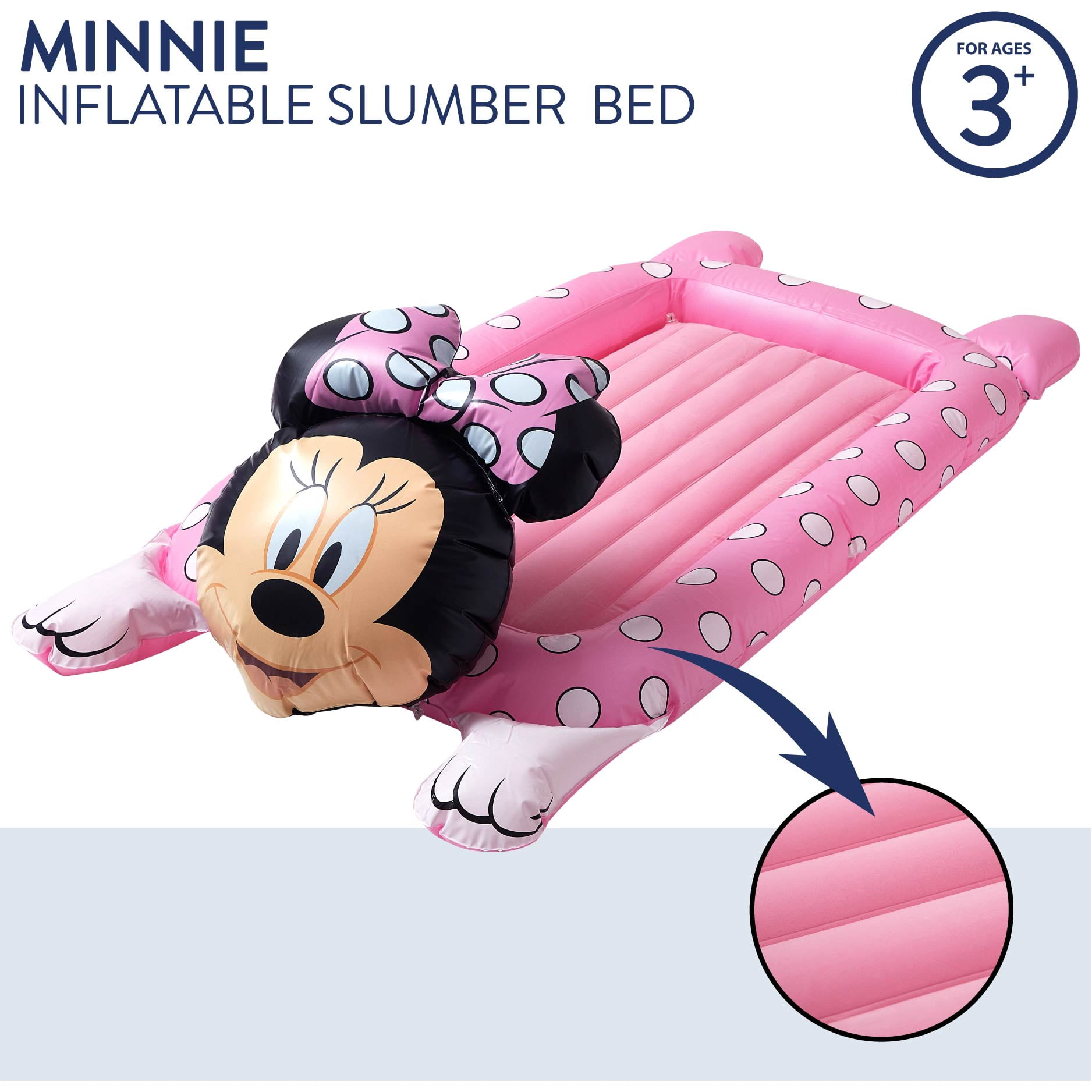 Disney Minnie Mouse Inflatable Portable Kids Travel Bed