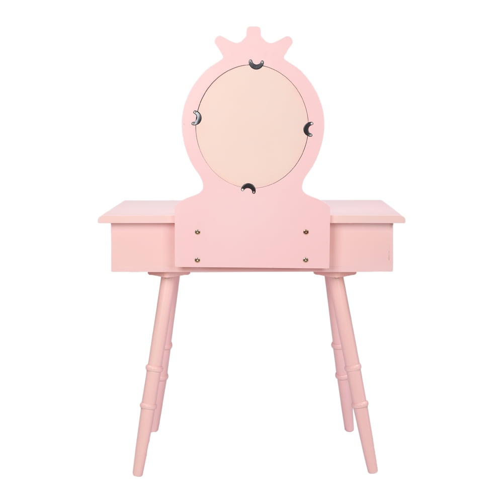 Children S Dressing Table One Mirror Chair Single Drawer Pink Children S Dressing Table One Mirror