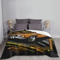 thumbnail image 4 of WARHOOME Throw Blanket for Bed Couch, Warm Yellow Vintage Racing Car Pattern Flannel Decor Blankets for Sofa Office Camping Car Travel, 60 x 50 inches, 4 of 8