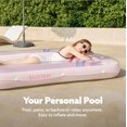 thumbnail image 3 of Inflatable Tanning Pool Lounger Float, 85" x 57" Extra Large Pool Floats Adult with Pillow, 4 in 1 Suntan Tub Raft Floatie,Sunbathing Bed Lounge for Water Blow Up Ball Pit Party Gifts, XL-Pi, 3 of 5