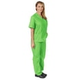 thumbnail image 2 of M&M SCRUBS Women Scrub Set V-Neck Medical Scrub Tops and Drawstring Pants - Pack of 12 Set (Lime Green, Small), 2 of 7