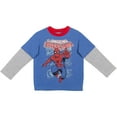 thumbnail image 2 of Marvel Avengers Spider-Man Little Boys Hangdown T-Shirt and Jogger Fleece Pants Toddler to Big Kid, 2 of 5