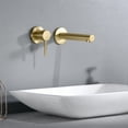thumbnail image 3 of sumerain Bathroom Faucet Wall Mount Left-Handed Single Handle Vanity Faucet Basin Faucet with Rough in Valve Included Brushed Gold, 3 of 8