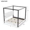 thumbnail image 5 of Euroco King Size Canopy Bed with Metal Frame and Upholstery Headboard, Black, 5 of 10