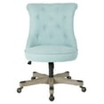 thumbnail image 3 of Hannah Tufted Office Chair in Mint Blue Fabric with Grey Wood Base, 3 of 6