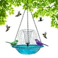 thumbnail image 3 of Solar Powered Bird Bath Fountain with Floating Hummingbird Feeder - 2025 New 2-in-1 Outdoor Garden Water Feature for Birds, Blue Decorative Birdbath Bowl for Drinking & Bathing, 3 of 4