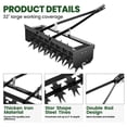 thumbnail image 3 of Push Lawn Aerator Tool, Lawn aerator, Rolling Lawn Aerators Star Shape Steel Tines, 31 Inch, Black for Farm, 3 of 12