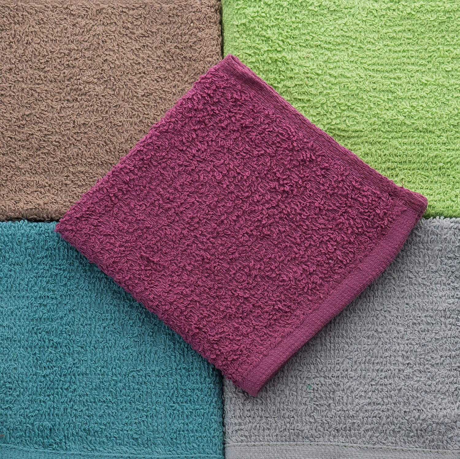 Simpli-Magic Terry Towel Cleaning Cloths for Home & Commercial Use Multicolor Hand Towels, 50-Pack