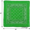 thumbnail image 5 of Motique Accessories Apple Green Paisley Bandana 22-inch 100% Cotton, 5 of 6