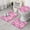Lightpink Daisy Flower-1, variant on Lightpink Daisy Flower Linear Pattern Bathroom Rugs Sets 3 Piece,Toilet Cover Set,Absorbent Non Slip Bathroom Mats Sets with U-Shaped Contour Rug Toilet Rug Set