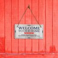 thumbnail image 3 of Welcome To Our Home Where The Advice is Good, Friendship is Free & Drinks are Cold 5x10 Hanging Wall or Door Sign | Warm Welcoming Signage For Homes, 3 of 4