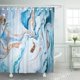 thumbnail image 1 of Cortina de ducha de baño de acuarela ABPHQTO Mármol verde abstracto 165x180 cm, 1 of 2