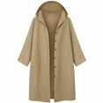 thumbnail image 2 of Chaqueta Anorak de manga larga para mujer, abrigo holgado con capucha y largo medio, cortavientos para mujer, 2 of 5