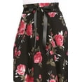 thumbnail image 5 of Women's Casual Floral Printed A Line Ribbon Belted Knee Length Midi Skirt, 5 of 6