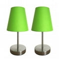 thumbnail image 1 of All The Rages LT2013-GRN-2PK Simple Designs Sand Nickel Mini Basic Table Lamp with Fabric Shade 2 Pack Set, Green, 1 of 4