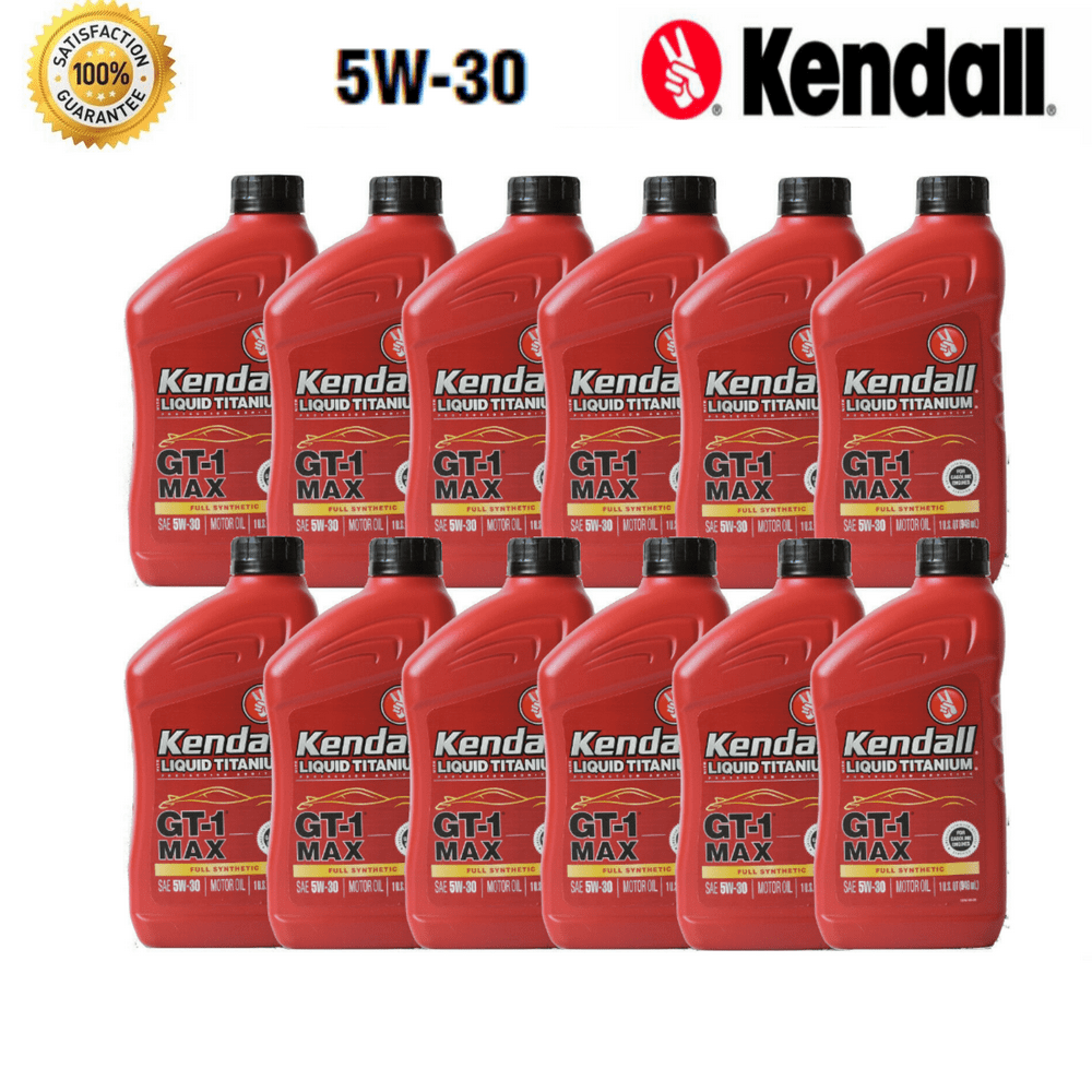 Kendall 5W30 Full Synthetic Motor Oil 12 Quarts GT1 Max Liquid Titanium
