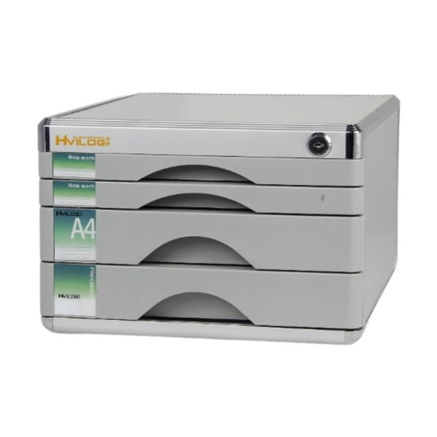 Archivador de escritorio con cajón, archivador de múltiples capas con cerradura, organizador de archivos prémium, caja de almacenamiento de documentos Con 4 cajones
