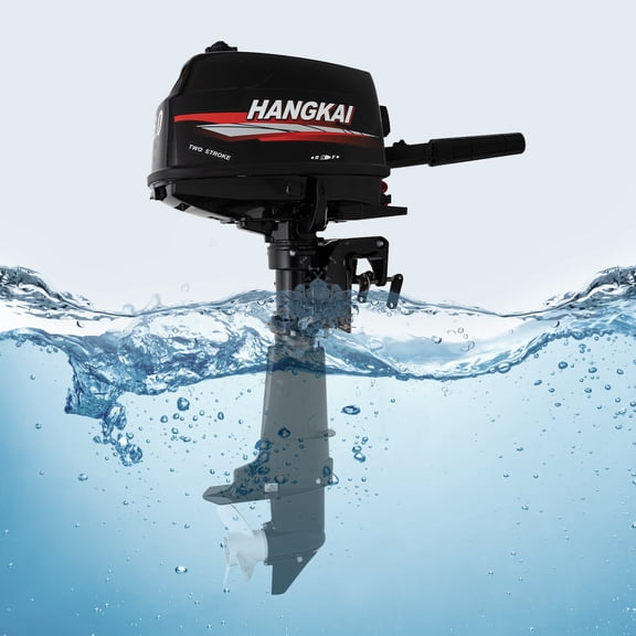 Fixartoo 6HP 2-Stroke Outboard Motor, 102cc Boat Engine with 4.4kW, 5500 RPM,Water Cooling,45.3 lbs For Rubber Fishing Inflatable Boats