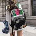 thumbnail image 6 of Large Clear PVC Backpack Heavy Duty See Through Backpack for Adults Work Travel, Pink-strawberry Print Printed 12L, 6 of 8