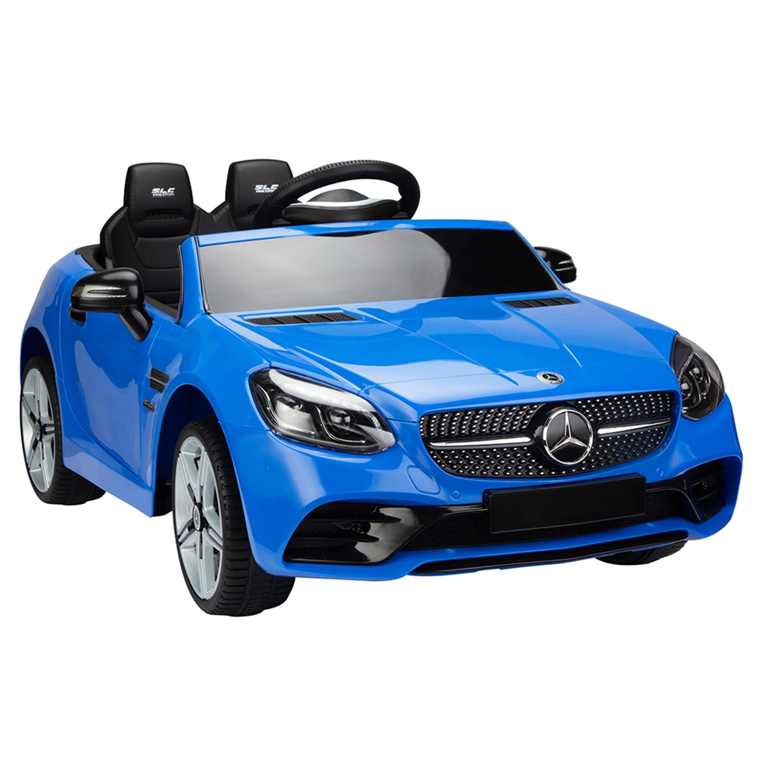 CIPACHO Licensed Benz Kids Electric Vehicle Toy, 12V Powered Ride On Car for Ages 3-6, LED Head Lights, Safe Belt, 2 Speeds, Blue