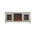 thumbnail image 2 of Meuble TV avec Cheminée Électrique Traditionnelle 58 Pouces MDF - Chêne Blanc, 2 of 9