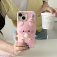 thumbnail image 5 of Pink Pig Phone Case Compatible with iPhone 13/14, Cute 3D Cartoon Piggy Funny Animal Blowing Bubbles Shockproof Silicone Soft Case, 5 of 12