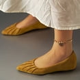 thumbnail image 6 of Flats Shoes for Women Pointed Toe Ballet With Elegant Pleated Detail Soft Retro Casual Loafers Slip On Comfort Driving Shoes,Yellow,CN:36(US:5.5), 6 of 7