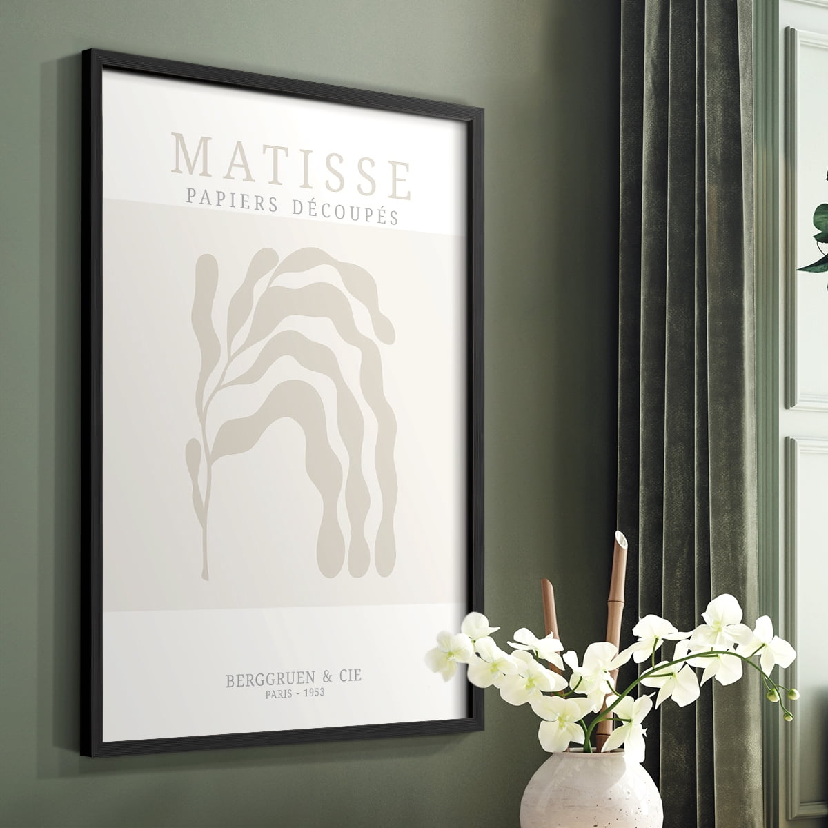 Matisse CDXIX in Black Solid Wood Framed Print No Nail Hanging