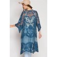thumbnail image 5 of LEZMORE Women Swimsuit Cover up Mesh Lace Kimono Cardigan Open Front Beach Cover ups Swimwear Dark Blue, 5 of 6