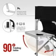thumbnail image 4 of OmySalon Steel Indoor Folding Chair with Side Table, Black, 4 of 9