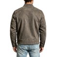 thumbnail image 4 of FchengtaiS Mens Suede Bomber Jacket Stand Collar Zip Up Wind Resistant Jacket Winter Warm Outerwear with Multi Zipper Pockets, 4 of 7