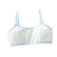 thumbnail image 2 of BLTIBY Cotton Girls Training Bra Cami Training Seamless Solid Color Bras for Teens with Cheast Pads Comfortable Fashion Bralette Blue 7-10 Years, 2 of 3