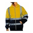 thumbnail image 2 of Genuiskids Workwear Hoodie Mens, Womens Hi Vis Visibility Safety Work Hooded Sweatshirt Jumper Tops,Reflective Tape Band Pull Over Security Hoody Fleece Warm Safety Jacket Zip Up Pullover Work Wear, 2 of 5